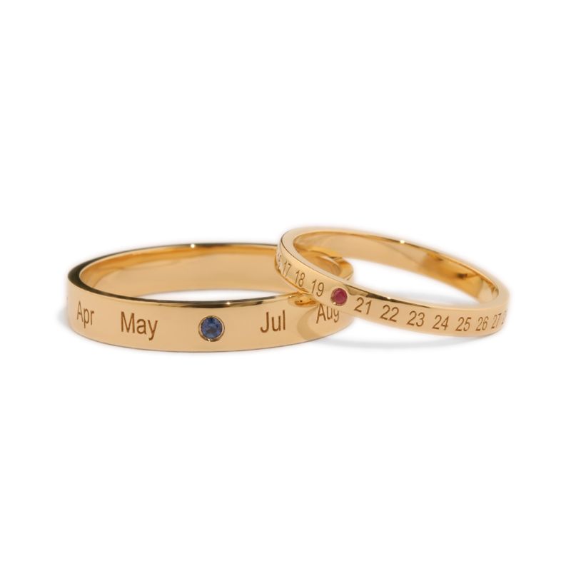 10K Commemorative Couple Rings - Anniversary, Wedding, and Engagement Gift Design