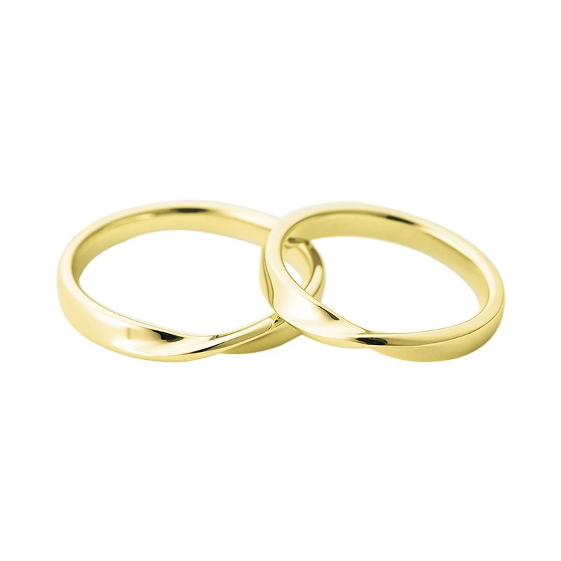 10k gold couple ring Mobius wedding engagement gift.