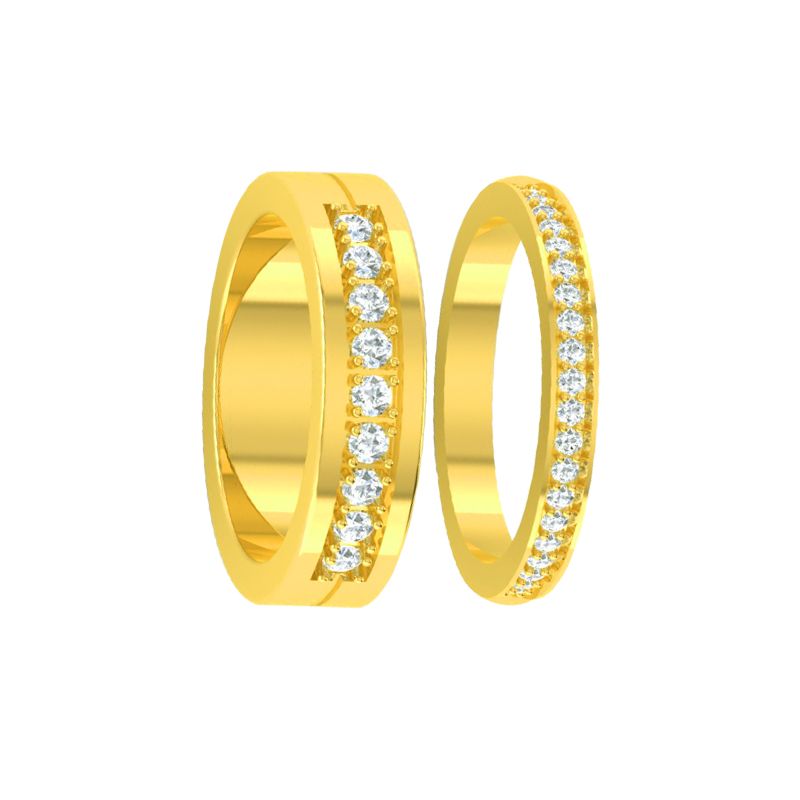 10k gold couple ring natural diamond gift