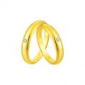 14K gold natural diamond couple engravings about the guardian of the ring