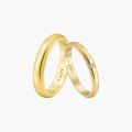 Timeless Polished Plain PT950 18K Gold Band Couples Rings