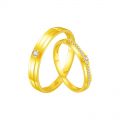 999 Full Gold Lovers ring gold ring diamond ring custom wedding ring