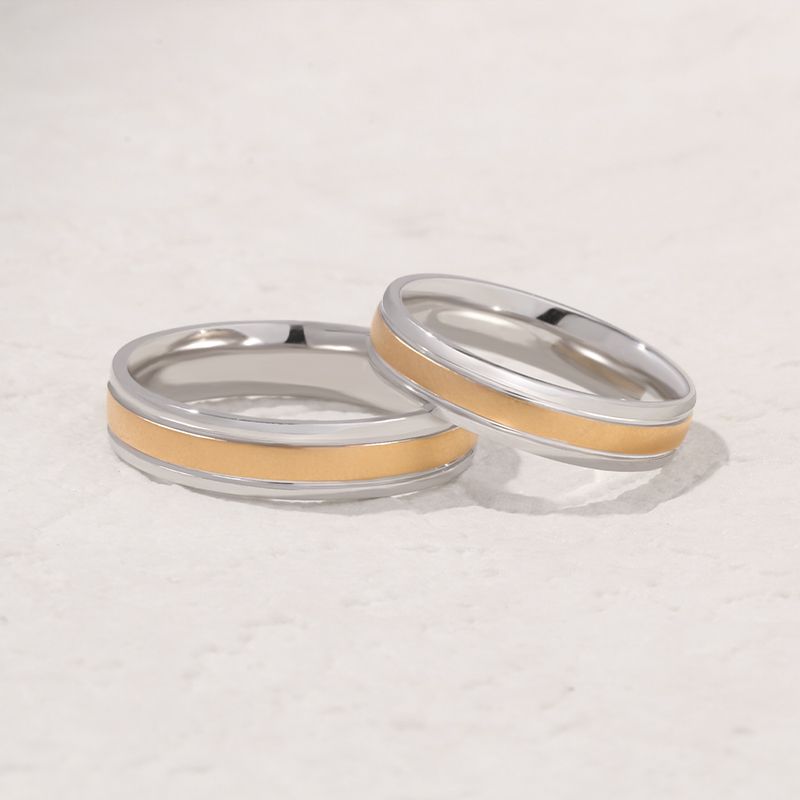 Blissful Trinity: Three-in-One 18K Gold Ring Collection for Couples in Platinum, Gold, Rose