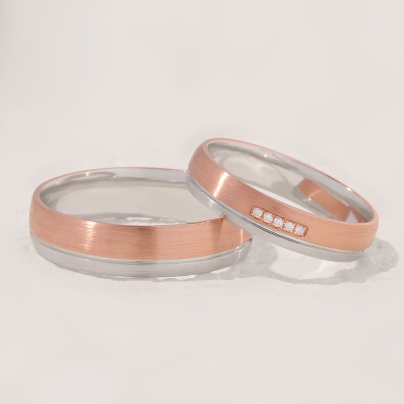 Celestial Union: Heavenly 18Karat Gold Couples Rings across Platinum, Gold & Rose Shades