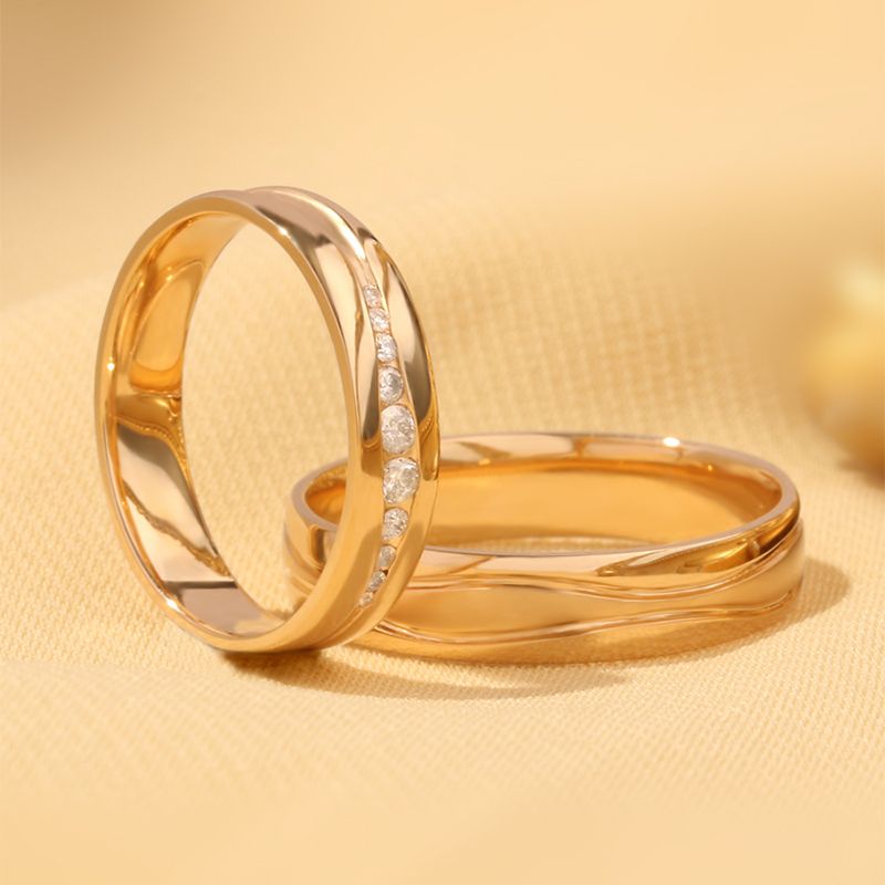 Cherished Connections: Bespoke 18K Gold Couple Rings in Classic Platinum, Gold & Rose Hue 