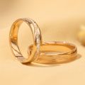 Cherished Connections: Bespoke 14K Gold Couple Rings in Classic Platinum, Gold & Rose Hue 