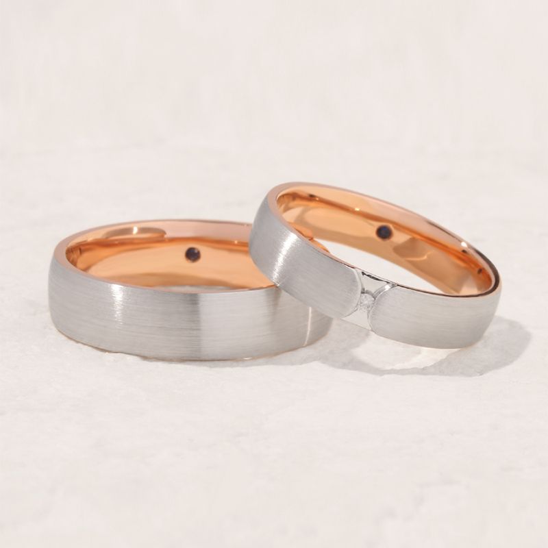 Cherished Traditions: Classic-Inspired 14K Gold His & Hers Rings across Platinum to Rose Gold