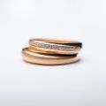 Stackable Hammered Texture PT950 and 10K Gold Couples Rings