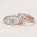 Duet of Luxury: Seamless 10K Gold Ring Set for Couples - Platinum, Yellow, Rose Gold