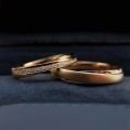 Luxury Matching Set of 10K Gold Plated Couple Wedding Bands