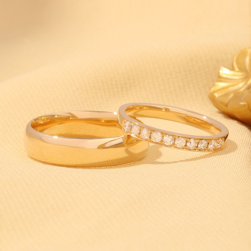 Elegant Merge: Seamless Blend of 10Karat Gold and Platinum, Yellow, Rose Gold in Couple Rings