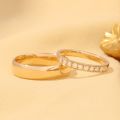 Elegant Merge: Seamless Blend of 10Karat Gold and Platinum, Yellow, Rose Gold in Couple Rings