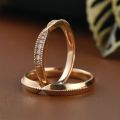 Engraved Coordinates 10K Gold PT950 Personalized Couples Rings