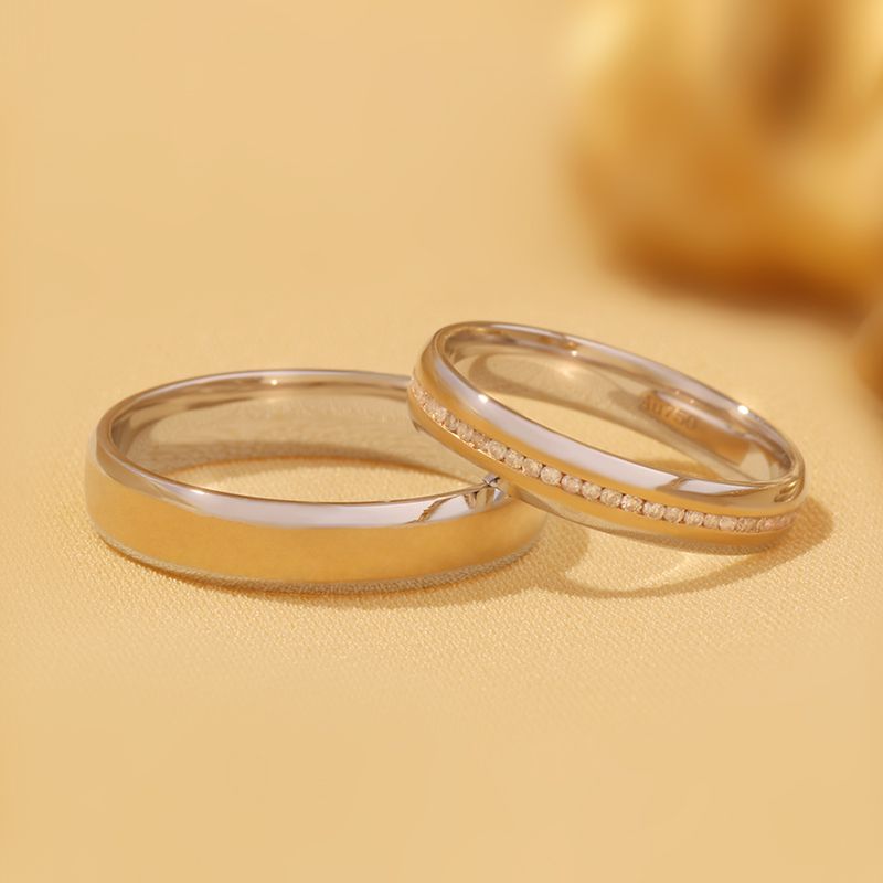 Graceful Union: Handcrafted 10K Gold Wedding Bands in Time-Honored Platinum, Gold, Rose Hues