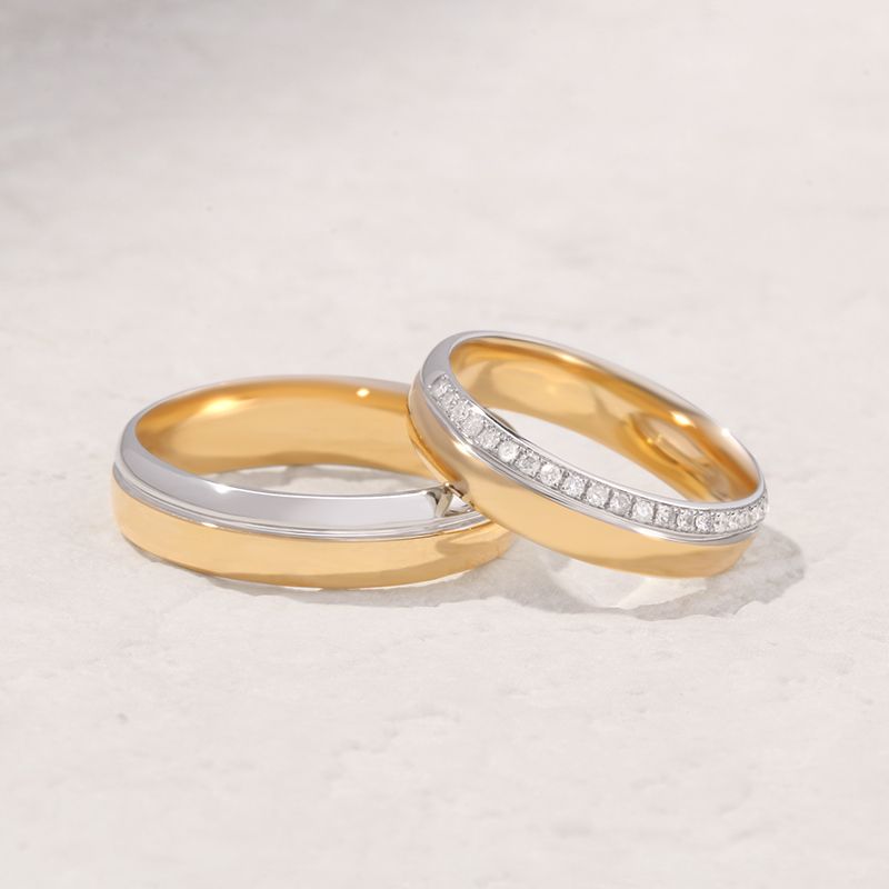 Heartfelt Embrace: Romantic 10Karat Gold Matching Rings in White, Yellow and Rose Metals