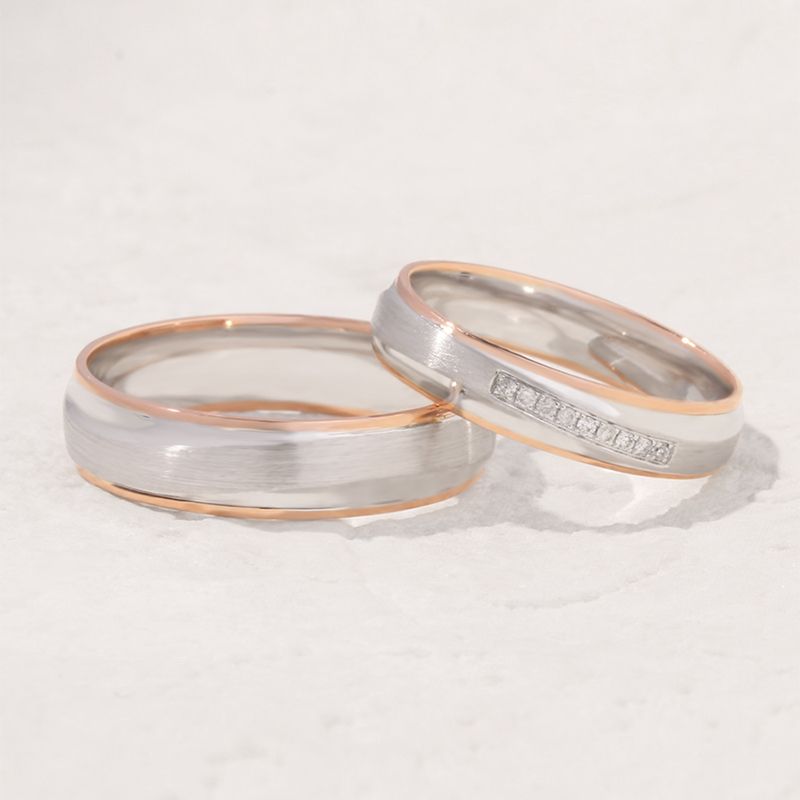 Infinite Allure: Mesmerizing 10K Gold Anniversary Bands with Platinum, Gold, and Rose Accents