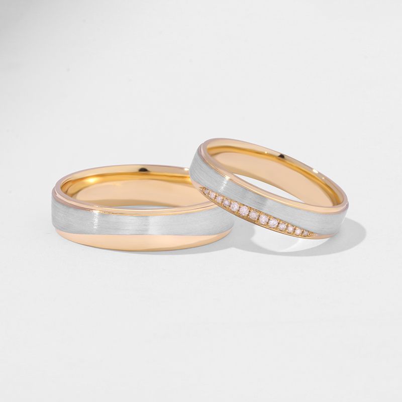 Interlocking Affection: Stylish 10Karat Gold Interlocking Couples Rings in Three Metals