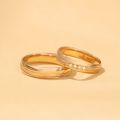 Lustrous Layers: Layered 10K Gold Band Rings in Elegant Platinum, Yellow and Rose Finishes