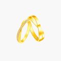 Premium 10K Yellow Gold Finish Matching Couples Eternity Rings