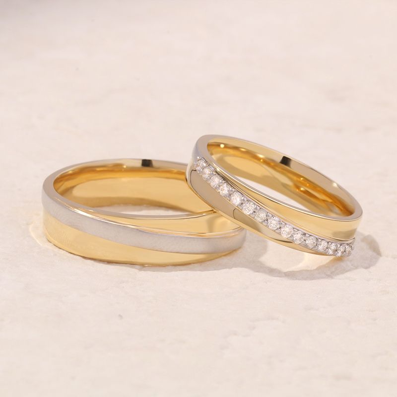 Metallic Symphony of Love: Trio Set of 10K Gold Couples Bands across Three Tones