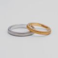 Elegant Channel Set 10K Gold and PT950 Mil grain Edge Couples Rings