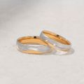 Romantic Duo: Matching 10K Gold His & Hers Bands - White, Yellow & Rose Gold Tones 