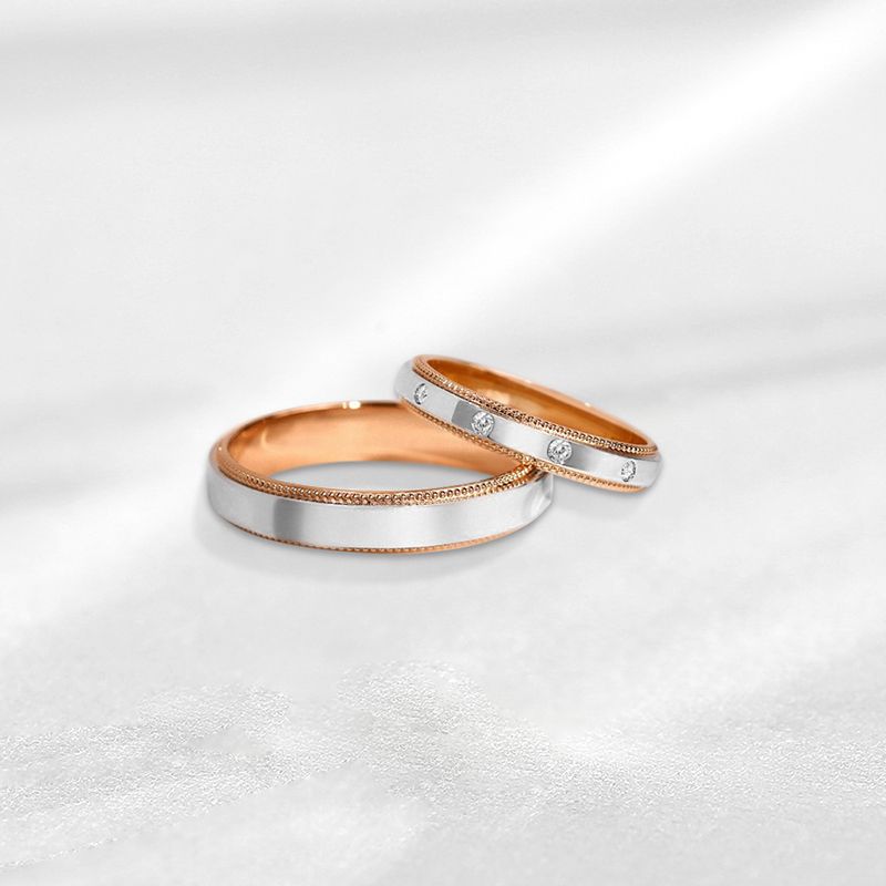 Vintage-Inspired Filigree Clad 10K Gold Bridal Ring Set