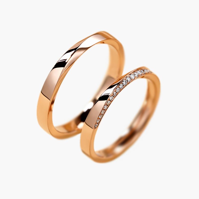 Classic Tungsten Carbide Inlaid 10K Gold Plated His and Hers Rings