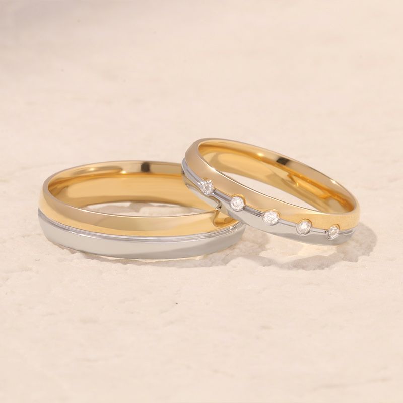 Symphony of Metals: Harmonious 10Karat Gold Rings in White, Yellow, Rose Gold Melody