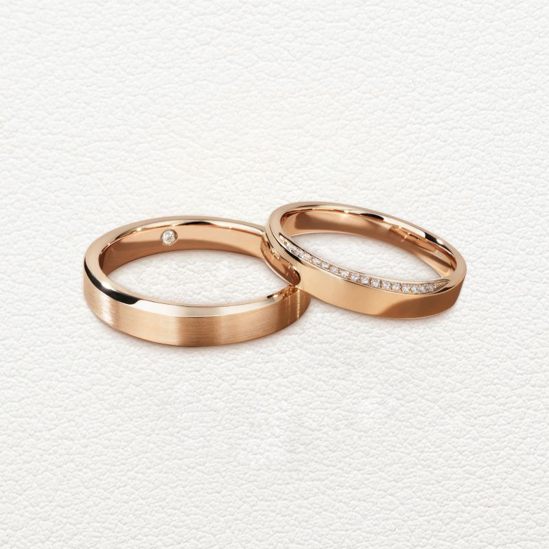 Designer Style Unisex 10K Rose Gold Plated Infinity Couple Rings