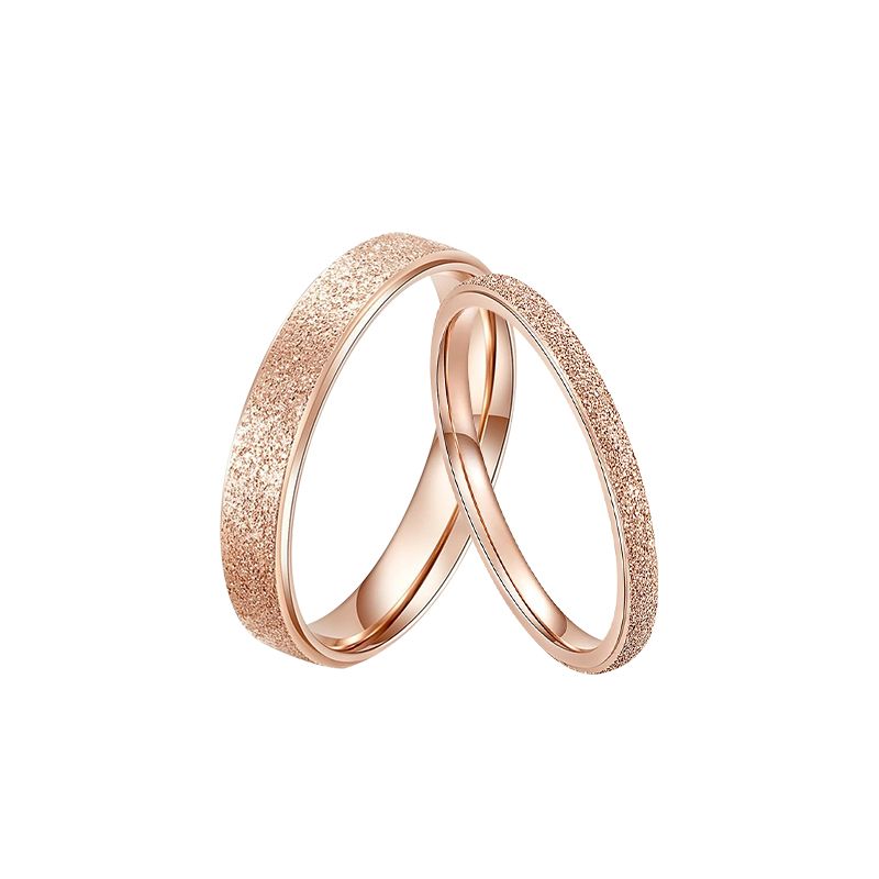 Luxury Matching Set of 10K Gold Plated Couple Wedding Bands