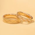 Threefold Warmth: Radiant 10K Gold Ring Trio in White, Yellow & Rose Gold Splendor