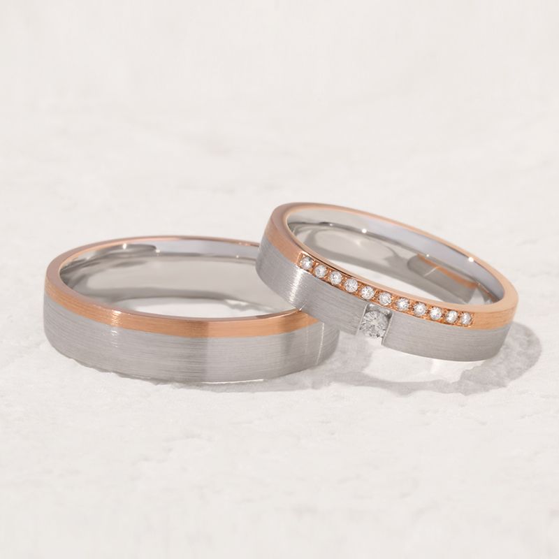 Trio of Elegance: Trio Collection of 10K Gold Rings in Platinum, Gold and Rose Gold