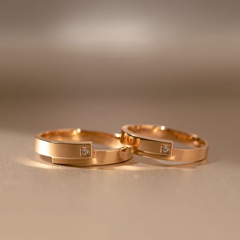 Matching Interwoven Knot Rings in 14K Gold PT950 Platinum