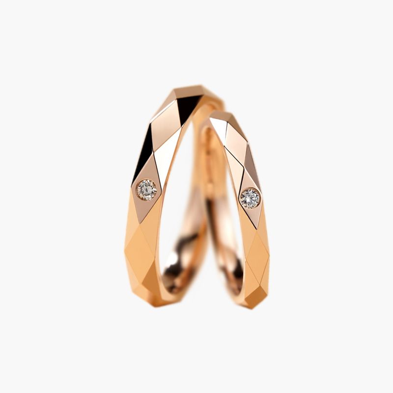 Eternally United: 14K Gold Couples Wedding Bands with Personalized Inscription Inside