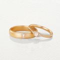 Premium Customized 14K Gold Luxury Couple Rings High Clarity Diamond-Set Wedding Bands