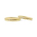 High Polish Curved Matching PT950 14K Gold Bridal Ring Sets