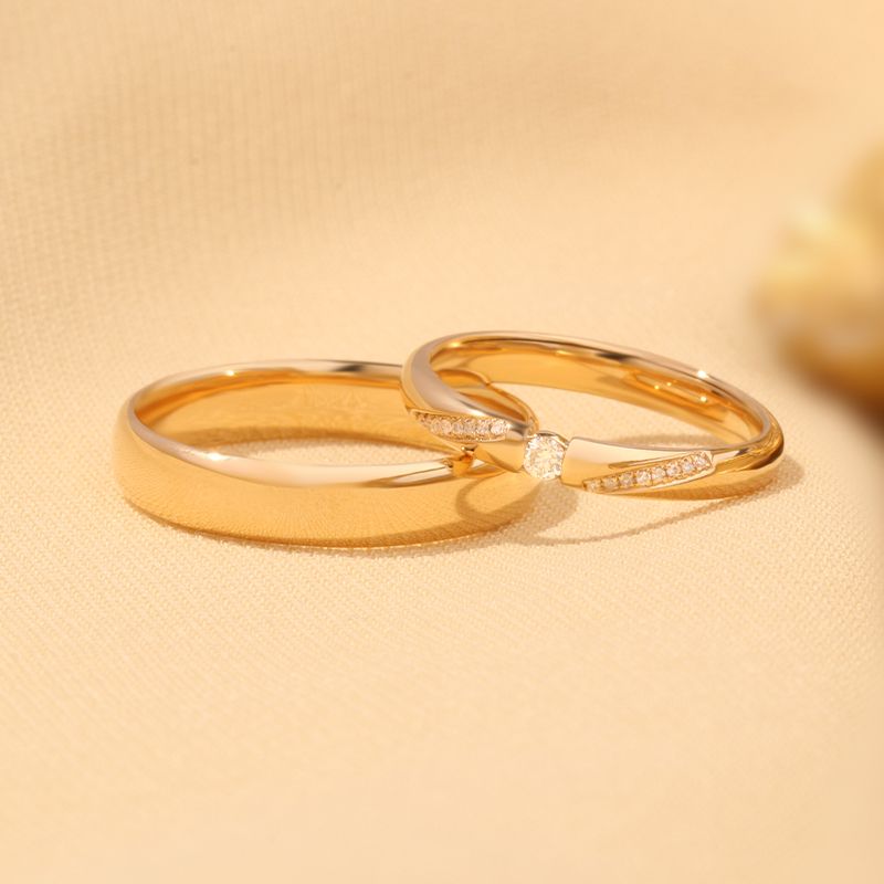 Pure Adoration: High-quality 14K Gold Matching Bands in Pristine Platinum, Gold, Rose Gold