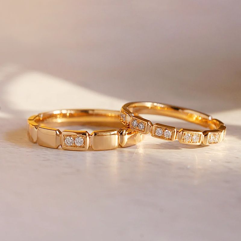 Minimalist Thin Band 14K Yellow/White/Rose Gold PT950 Rings