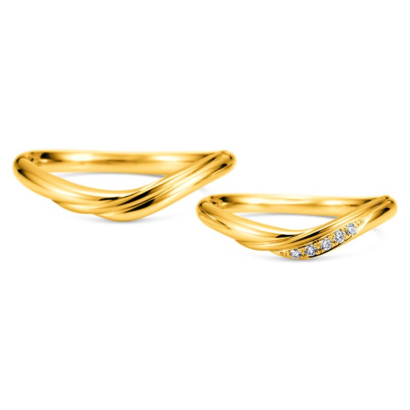 Minimalist Matte Finish 14K Gold Plated Inlaid Wedding Bands