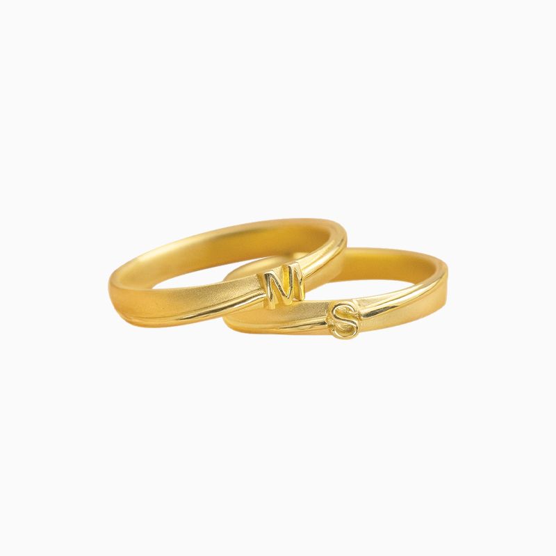 Unbreakable Love 14K Plated Couples Knot Design Wedding Rings