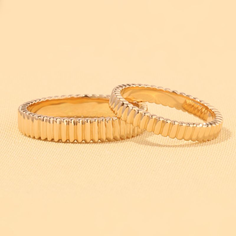 Fingerprint Engraved Personalized 14K Gold and PT950 Rings