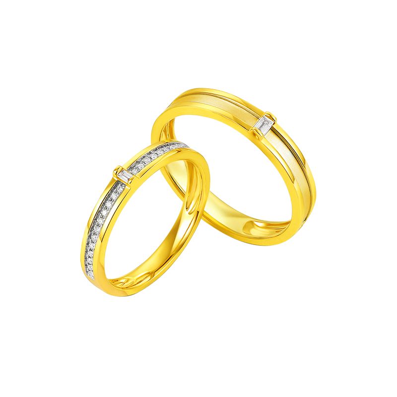 Handcrafted Vintage-Inspired 14K Gold Plated Couples Commitment Rings