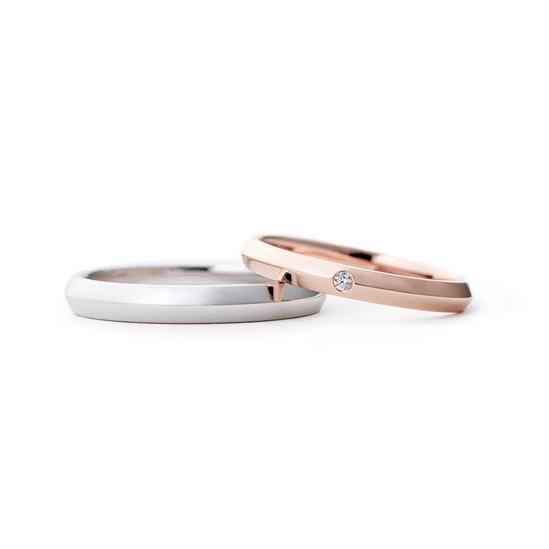 Couples commitment to ring engraved with 14K gold ring natural diamond wedding engagement