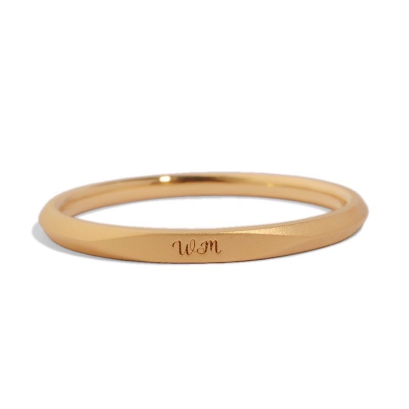 Edgeless Bliss: 14K Gold Matching Couple Bands for Wedding, Engagement and More