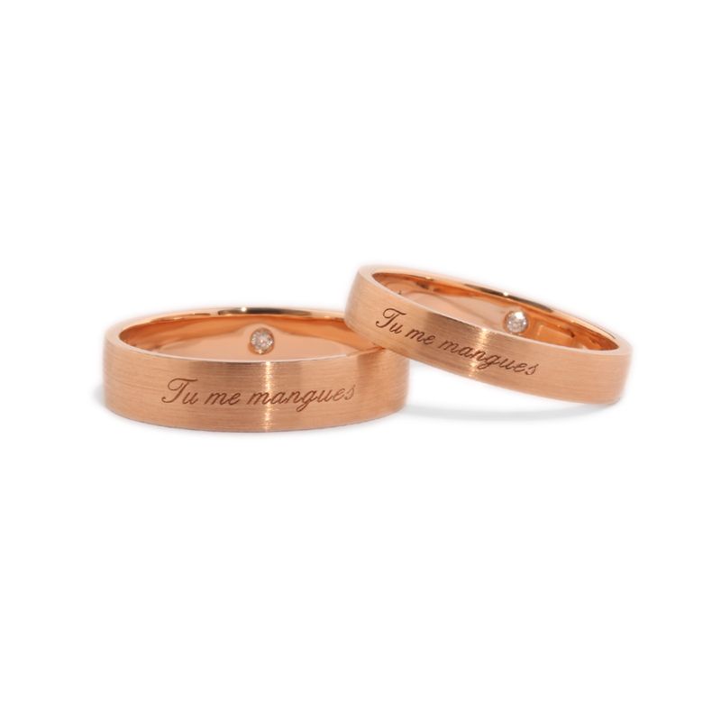 Exquisite Expressions: 14K Gold Matching Couple Rings - Wedding, Engagement Bands for Love