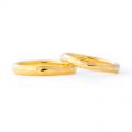 Gold couple ring foot gold 999 lettering ring ring wedding engagement fashion simple