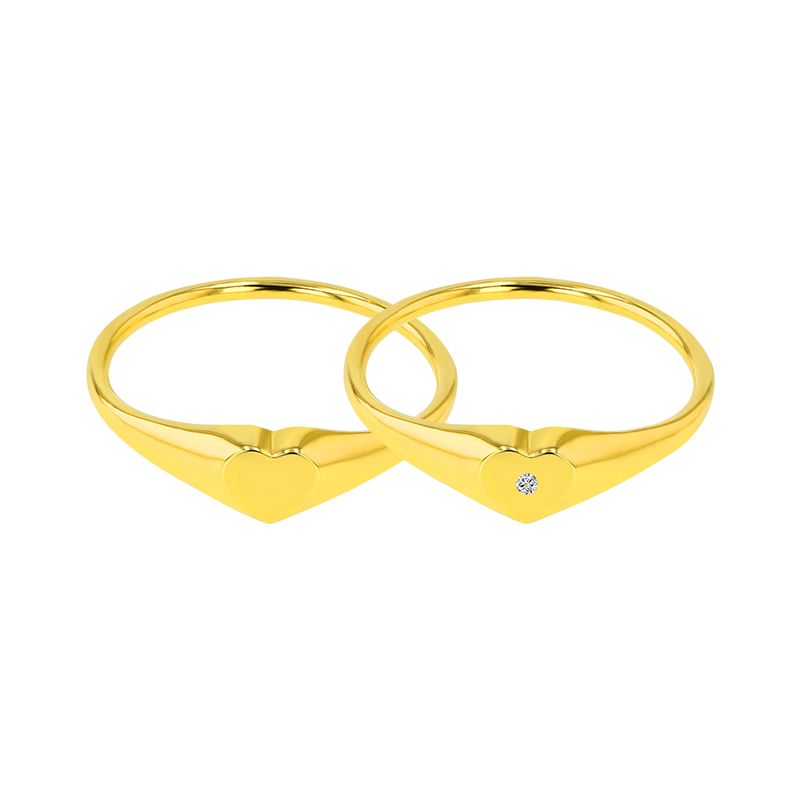 One heart one morality family Badge 10K gold couple on the ring lettering diamond custom