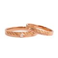 Ripple of Love: 14K Gold Couple Bands - Wedding, Engagement Rings with Wavy Design