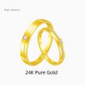 999 Full Gold Lovers ring gold ring diamond ring custom wedding ring